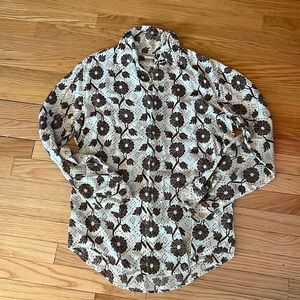 Vintage 1970s mens floral button down